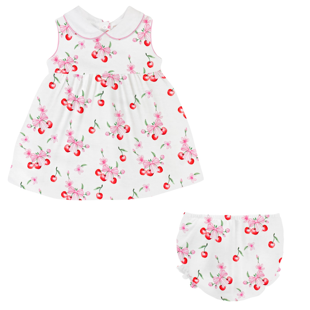 Baby Collared Dress, Cherry Pop - Magpies Paducah