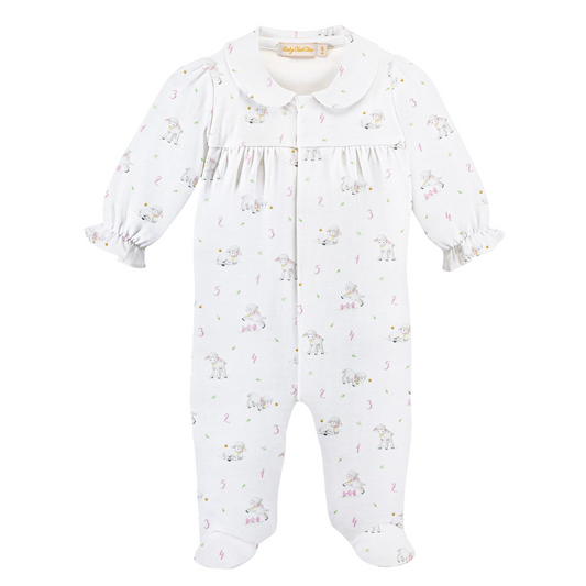 Collared Footie, Pink Counting Baby Sheep - Magpies Paducah