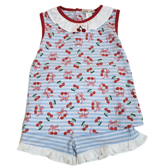 Ruffle Short Set, Cherry - Magpies Paducah
