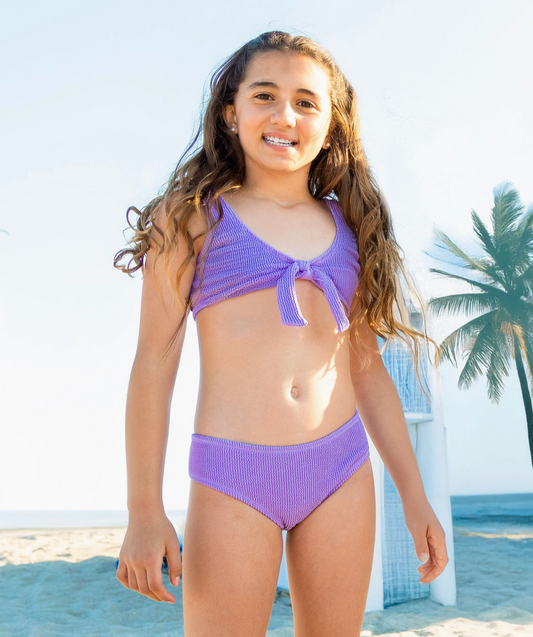Izy Tie-Front Bikini, Amethyst - Magpies Paducah