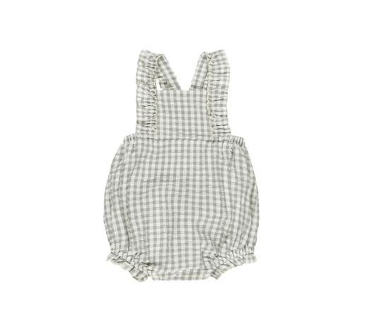 Chiara Romper, Eucalyptus Gingham - Magpies Paducah