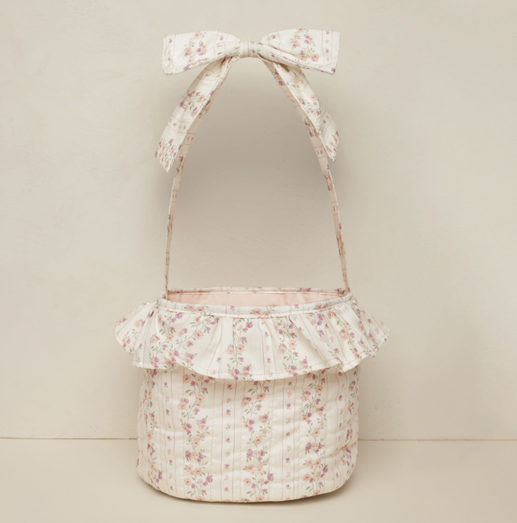 Easter Basket, Floral Stripe