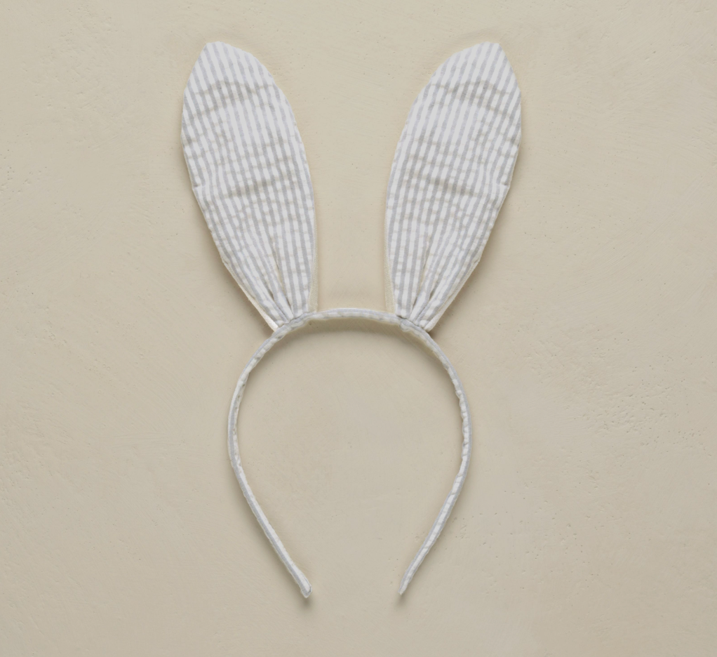 Bunny Headband, Sage Stripe