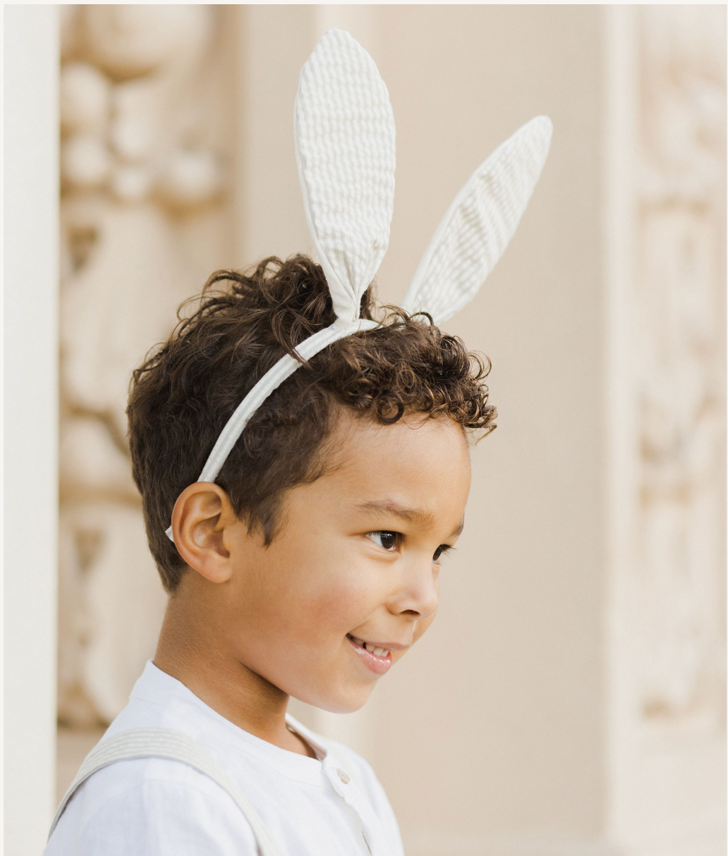 Bunny Headband, Sage Stripe