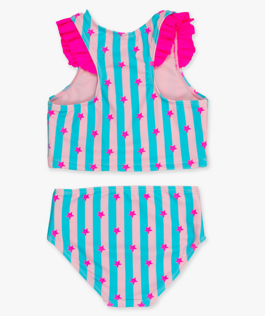 Racerback Flutter Tankini, Neon Star Party - Magpies Paducah