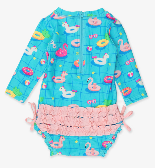 Rashguard One-Piece, Neon Pool Party - Magpies Paducah