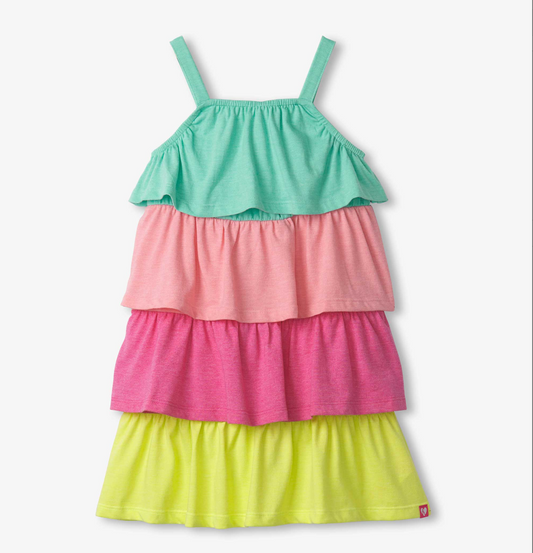 Bright Rainbow Tiered Dress - Magpies Paducah