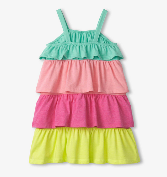 Bright Rainbow Tiered Dress - Magpies Paducah
