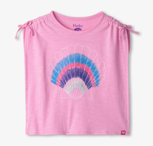 Cinched Shoulder Top, Lilac Shell - Magpies Paducah