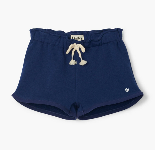 Paper Bag Short, Navy French Terry