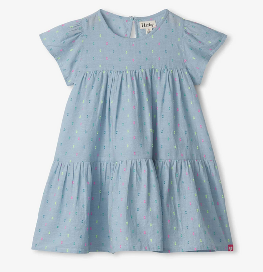 Puff Dress, Bright Spot Chambray - Magpies Paducah