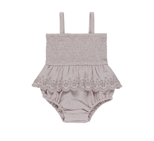 SMOCKED SKIRTED ROMPER || LAVENDER - Magpies Paducah