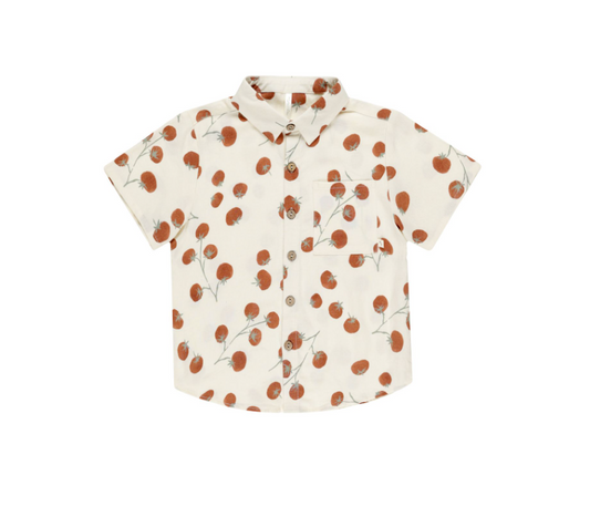 Collared Short Sleever Shirt, Tomatoes - Magpies Paducah