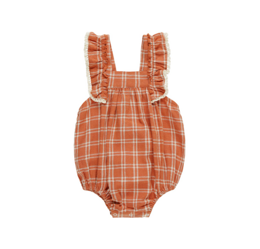 Maya Romper, Poppy Check - Magpies Paducah