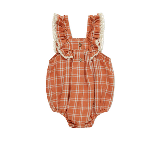 Maya Romper, Poppy Check - Magpies Paducah