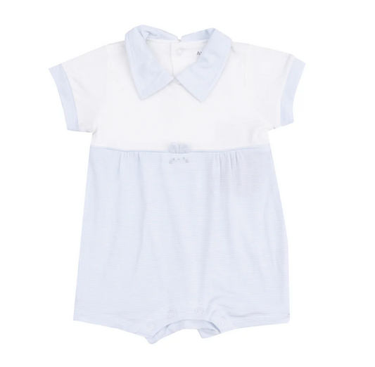Tiny Bunny Romper, Blue Stripe - Magpies Paducah