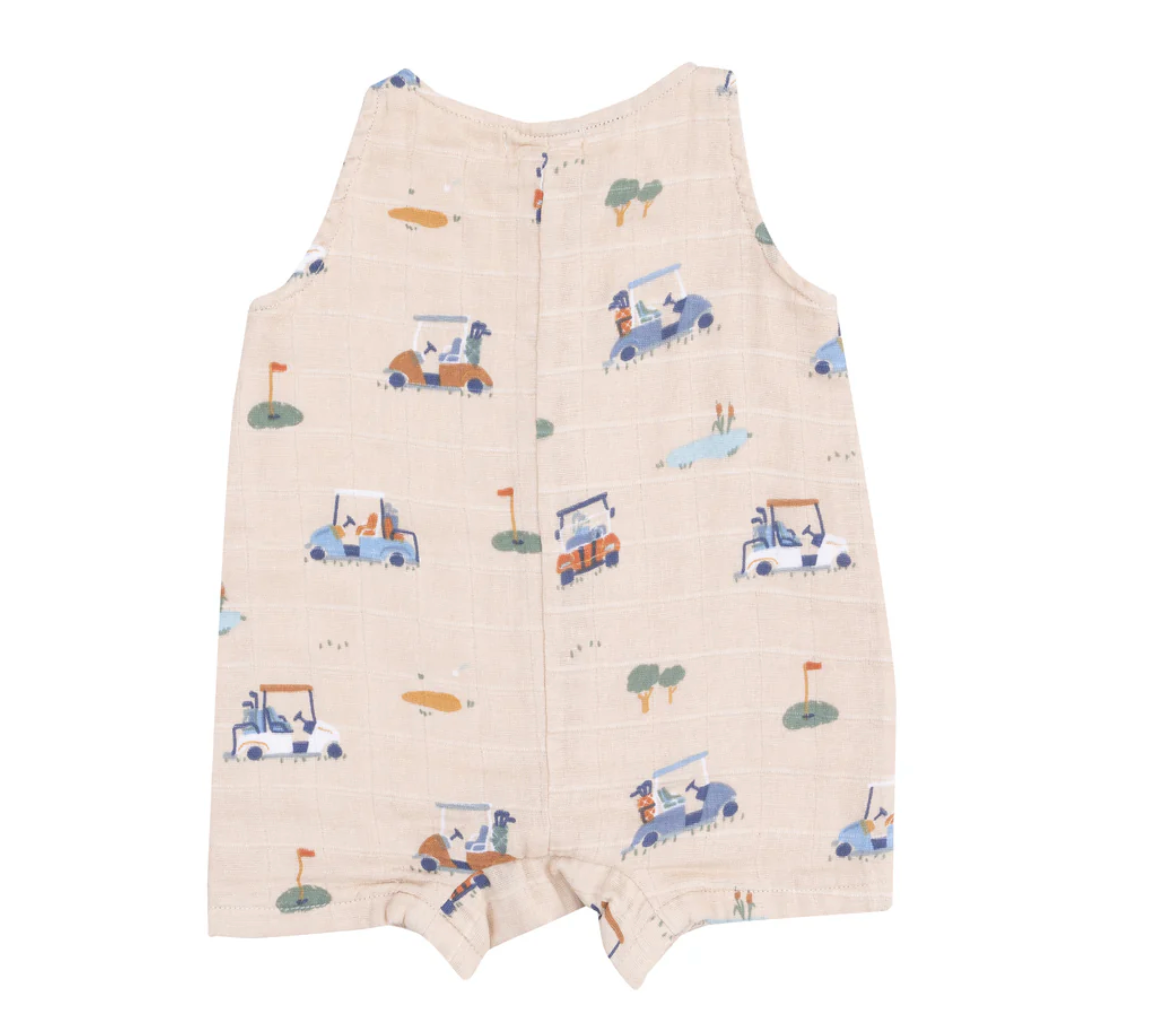 Sleeveless Short Romper, Golf Cart Cuties - Magpies Paducah