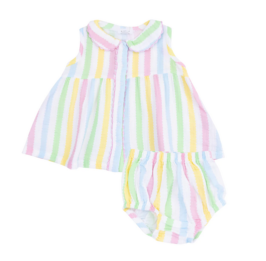 Jill Dress w/ RicRac Trim, RicRac Stripe - Magpies Paducah