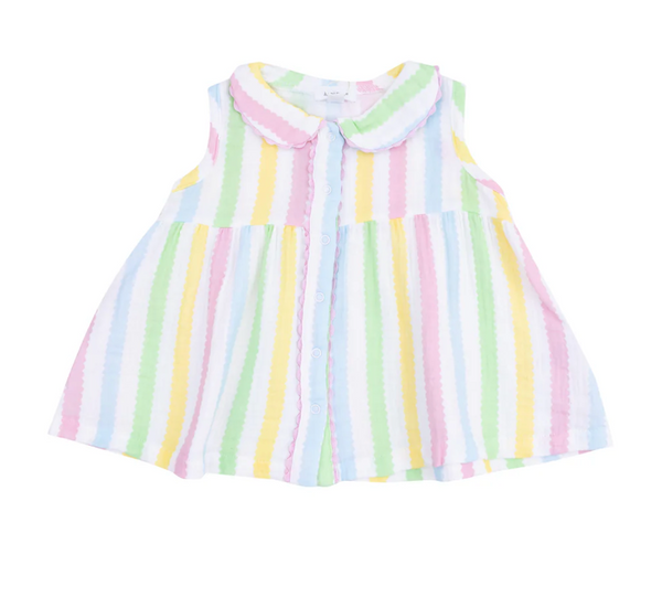 Jill Dress w/ RicRac Trim, RicRac Stripe - Magpies Paducah