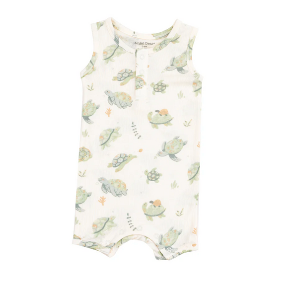 Sleeveless Short Romper, Sea Turtles - Magpies Paducah