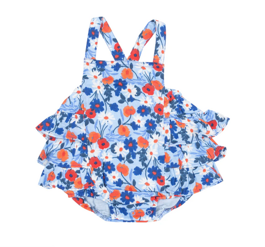 Ruffle Sunsuit, Poppy Days - Magpies Paducah
