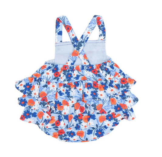 Ruffle Sunsuit, Poppy Days - Magpies Paducah