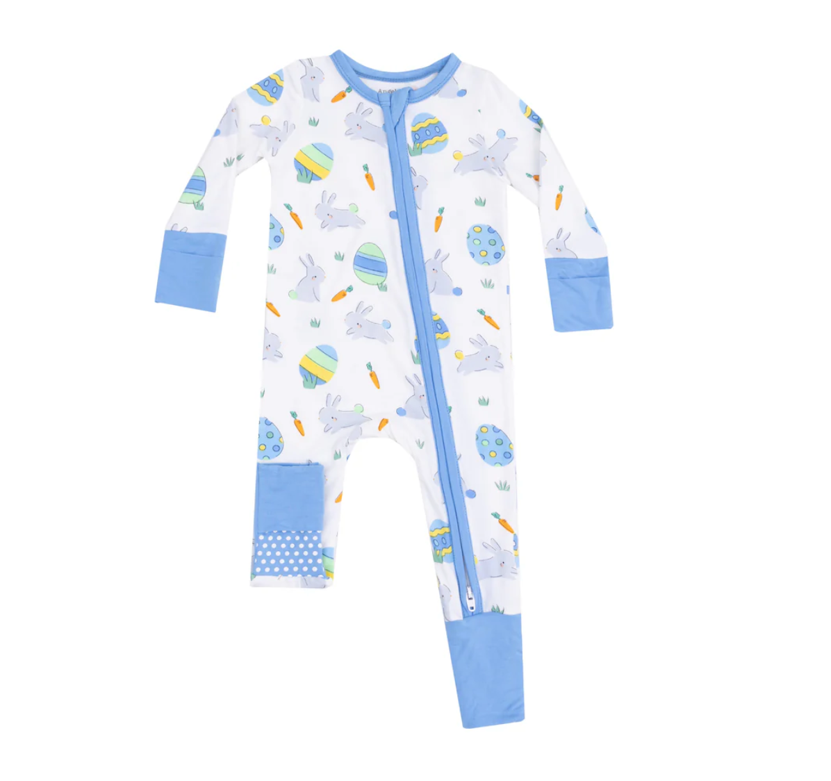 Zipper Romper, Blue Easter Bunnies - Magpies Paducah