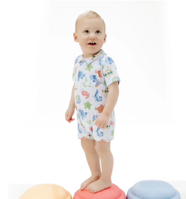 Polo Romper, Cutie Ocean Creatures - Magpies Paducah