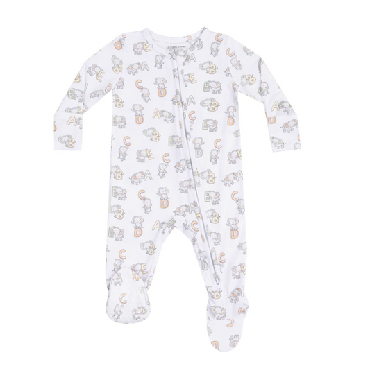 Zipper Footie, Vintage Elephant ABCs - Magpies Paducah