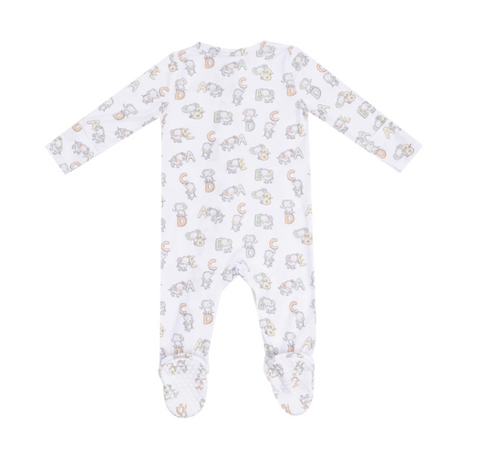 Zipper Footie, Vintage Elephant ABCs - Magpies Paducah