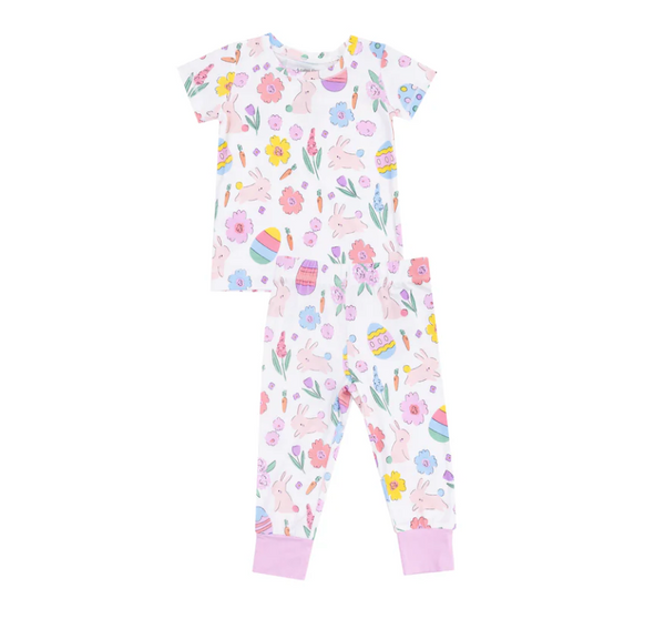 Short Sleeve PJ Set, Pink Easter Bunnies - Magpies Paducah