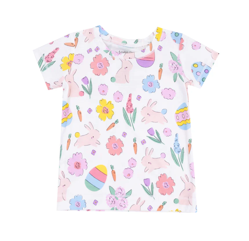 Short Sleeve PJ Set, Pink Easter Bunnies - Magpies Paducah