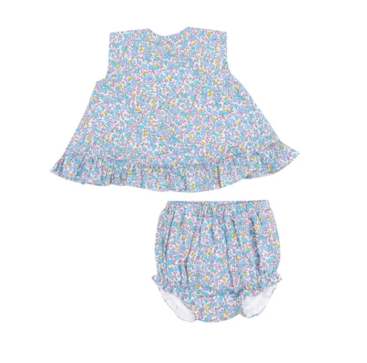 Ruffle Back Top + Bloomer Set, Flowers & Berries - Magpies Paducah