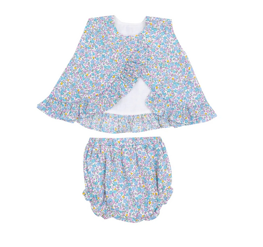 Ruffle Back Top + Bloomer Set, Flowers & Berries - Magpies Paducah