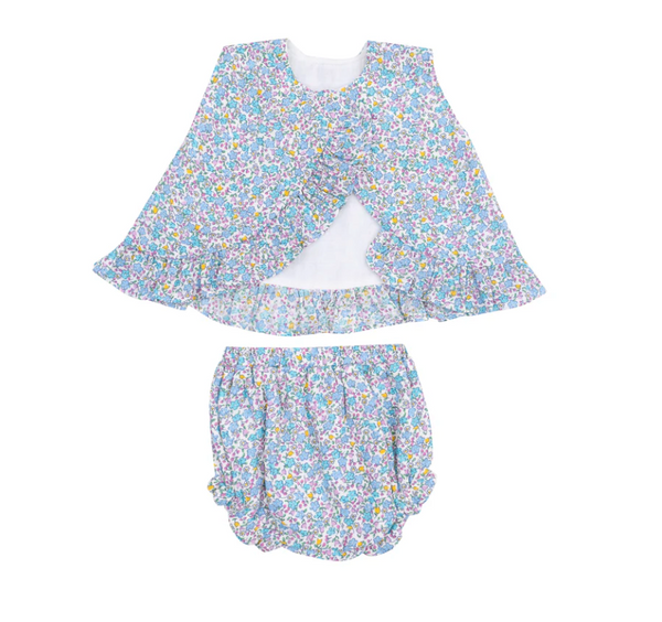 Ruffle Back Top + Bloomer Set, Flowers & Berries - Magpies Paducah