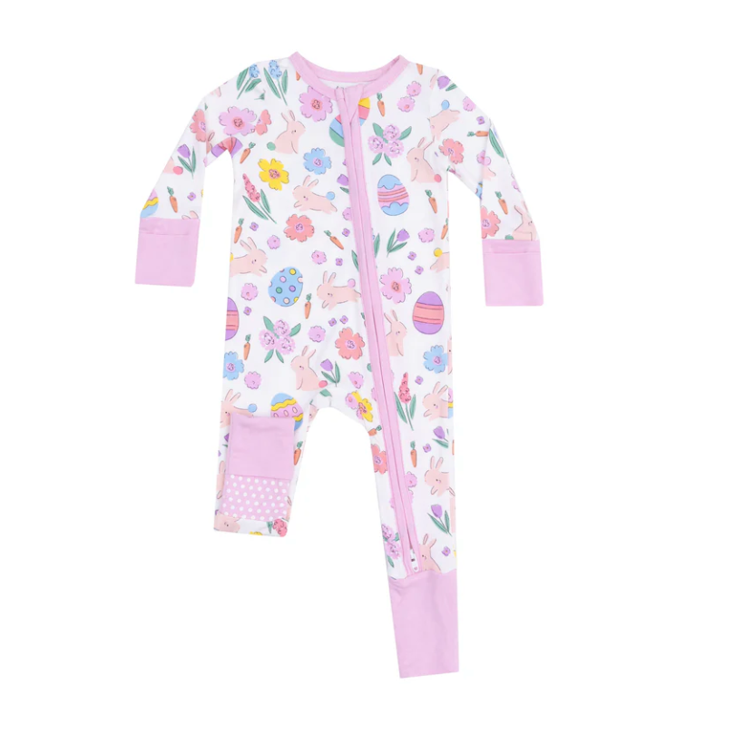 Zipper Romper, Pink Easter Bunnies - Magpies Paducah