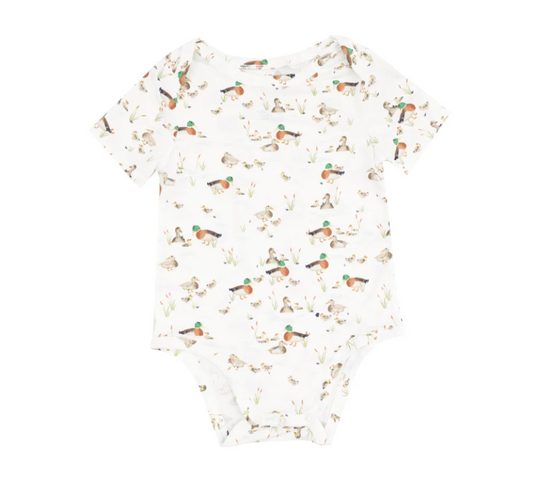 Short Sleeve Bodysuit, Duckling Families - Magpies Paducah