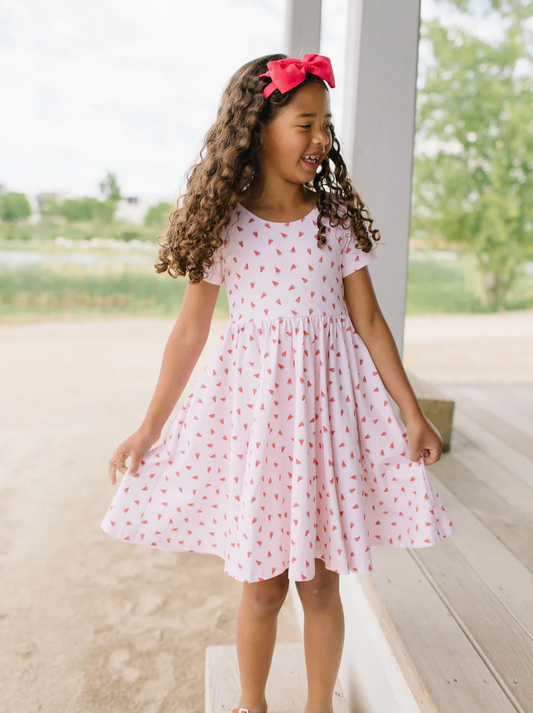 Classic Twirl Dress, Watermelon
