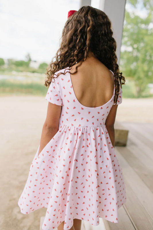 Classic Twirl Dress, Watermelon
