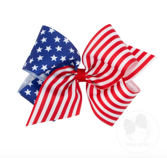 King Print Bow, Stars & Stripes - Magpies Paducah