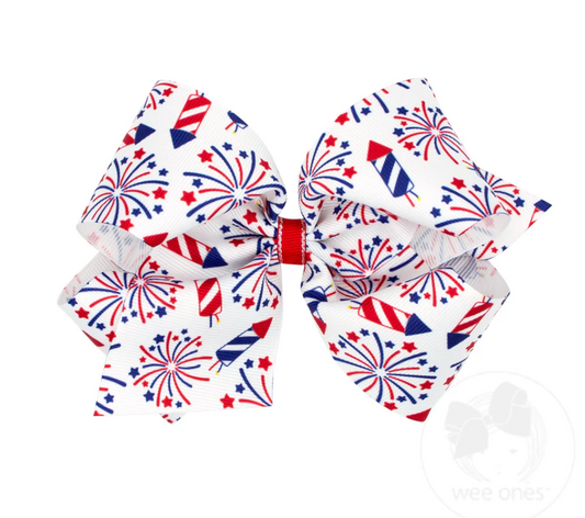 King Print Bow, White Fireworks