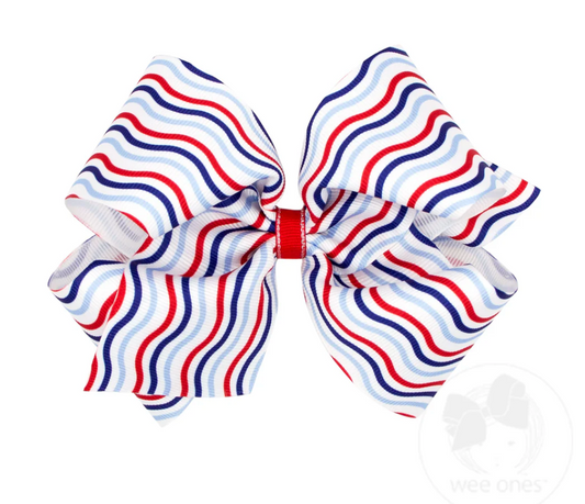 King Print Bow, Americana Stripe