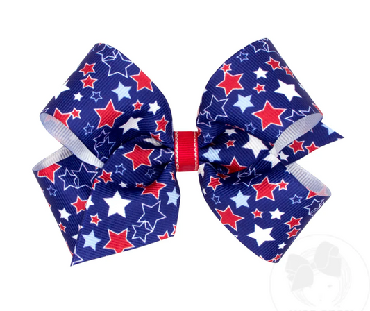 Medium Print Bow, Americana Star - Magpies Paducah