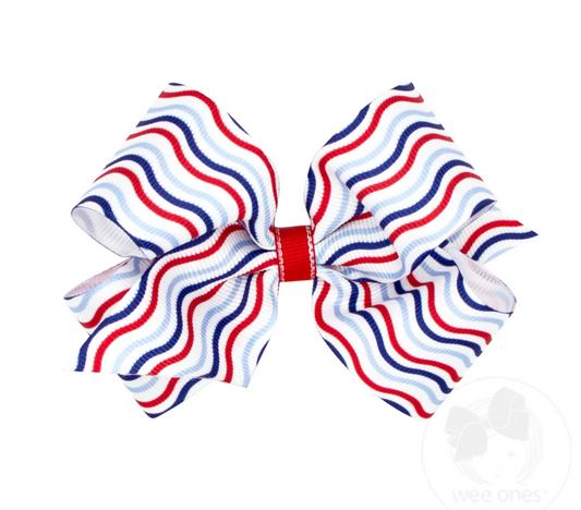 Medium Print Bow, Americana Stripe