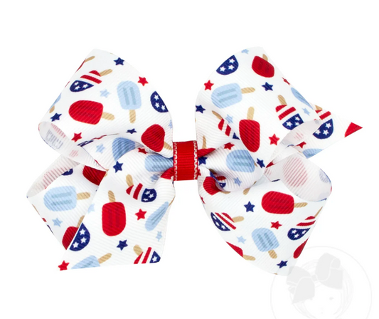 Medium Print Bow, Patriotic Popsicles