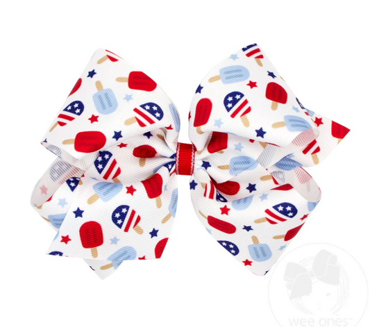 King Print Bow, Patriotic Popsicles - Magpies Paducah