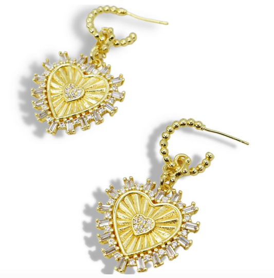 Heart Huggie Earrings - Magpies Paducah