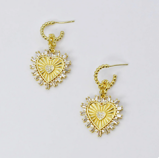 Heart Huggie Earrings - Magpies Paducah