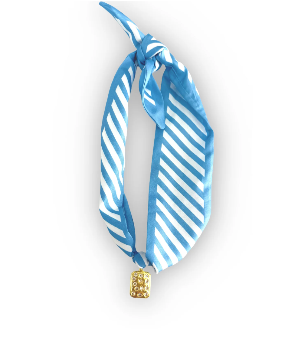 So Trendy Scarf, Blue Stripe - Magpies Paducah