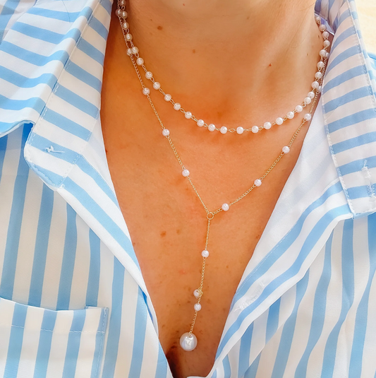 Little Luxuries Gold Pearl Necklace - Magpies Paducah
